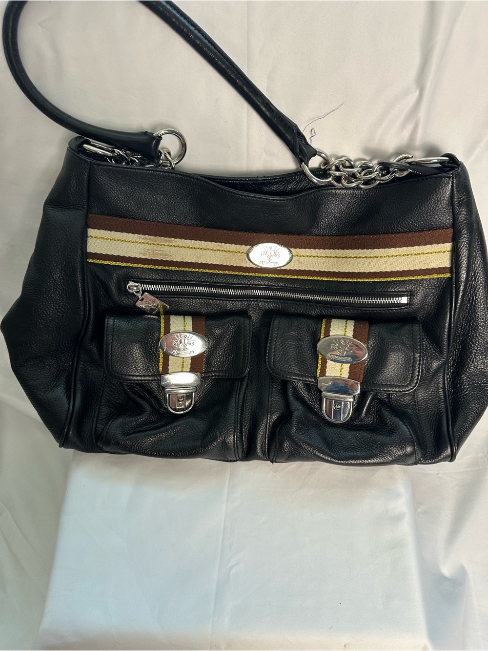 Christine Price Black Leather Large Shoulder Bag